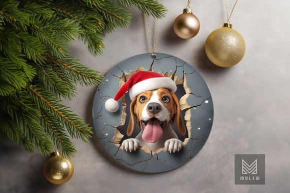 3D Beagle Dog Xmas Ornament
