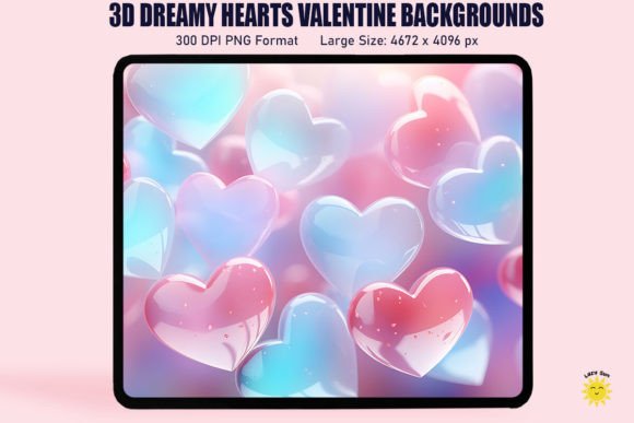 3D Dreamy Hearts Valentine Background: A Creative and Practical Choice for Your Designs
