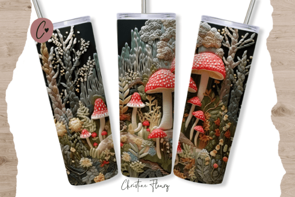 3D Embroidered Mushrooms Tumbler Wrap – A Unique Way to Personalize Your Drinkware