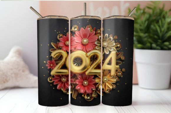 3D Happy New Year 2024: A Creative and Versatile Digital Design for Every Project