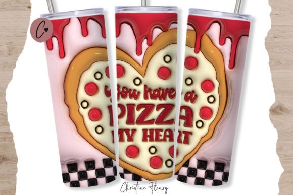 3D Inflated Pizza My Heart Tumbler Wrap: A Creative and Practical Solution for Customized Drinkware