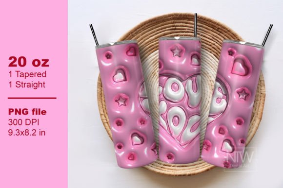 3D Inflated Retro Valentine Tumbler Wrap: A Unique Way to Express Love