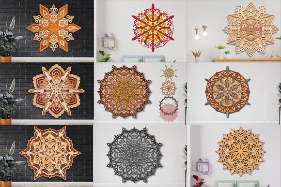 3d Layered Mandala Laser Cut Bundle