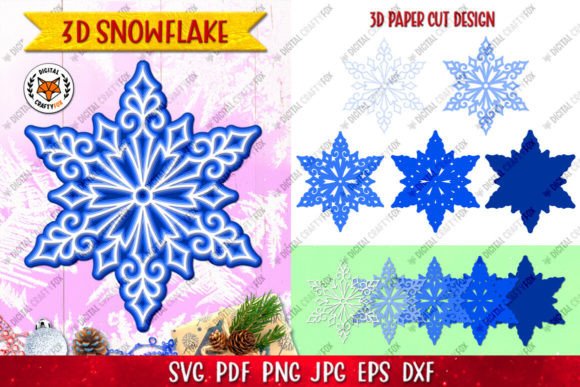 3D Layered Snowflake Christmas Ornament: A Creative and Versatile Design for All Projects