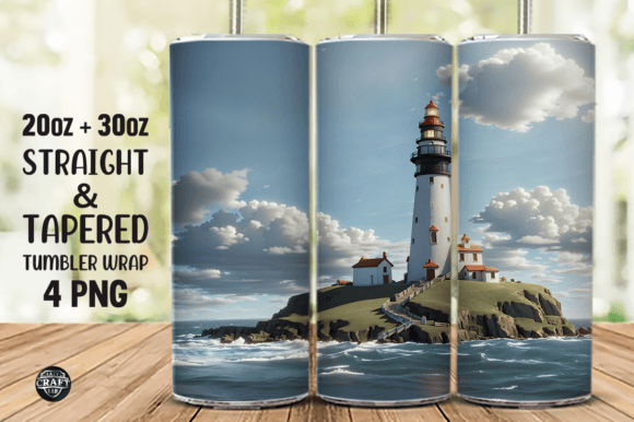 3D Lighthouse 20oz Skinny Tumbler Wrap 2: A Modern Design Solution for Custom Drinkware