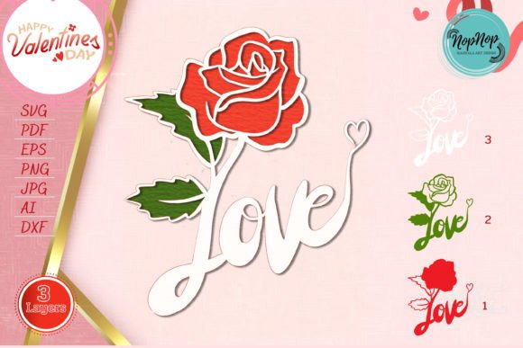3D Love and Rose: A Versatile Digital Artwork for Creative Projects
