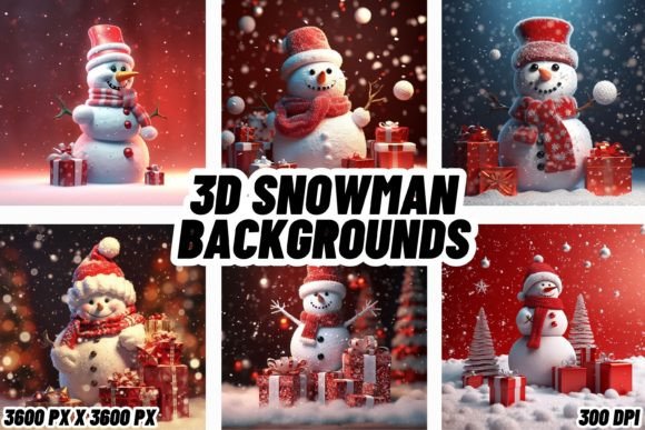 3D Snowman Christmas Backgrounds