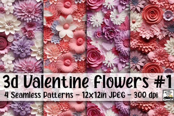3D Valentine Flowers Digital Papers: A Creative Addition to Your Projects