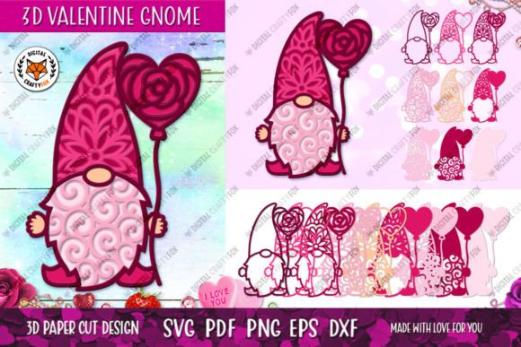 3D Valentine Gnome with Balloon: A Unique and Creative Gift for Loved Ones