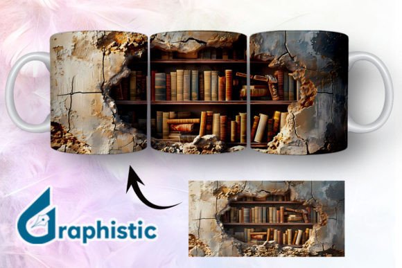 Books in Cave Break 3D Mug Wrap 15