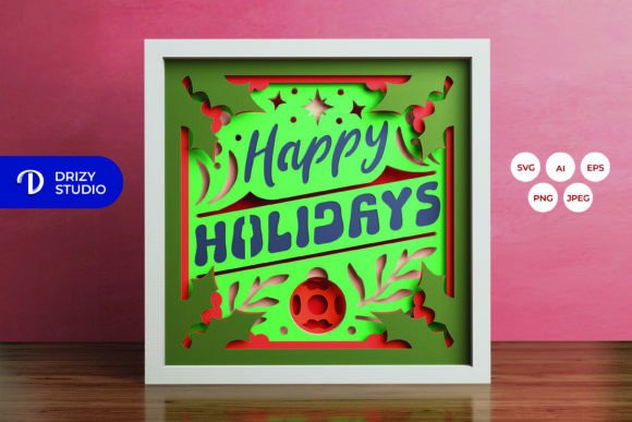 Happy Holidays 3D Shadow Box: A Festive Addition to Your Holiday Decor