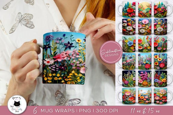 Layered Paper Floral Mug Wraps 3D Mugs: A Creative Way to Elevate Your Daily Coffee Ritual