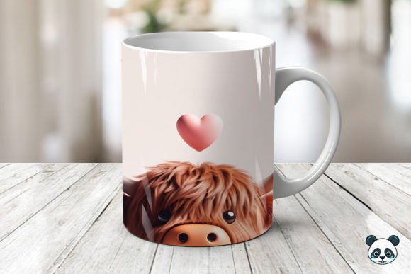 Peek a Boo Highland Cow 3D Mug Wrap: A Unique Design for Sublimation Enthusiasts