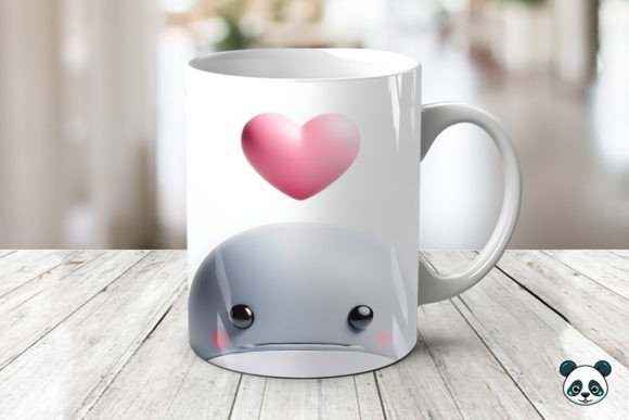 Peek a Boo Whale 3D Valentine Mug Wrap: A Unique Design for Sublimation Enthusiasts