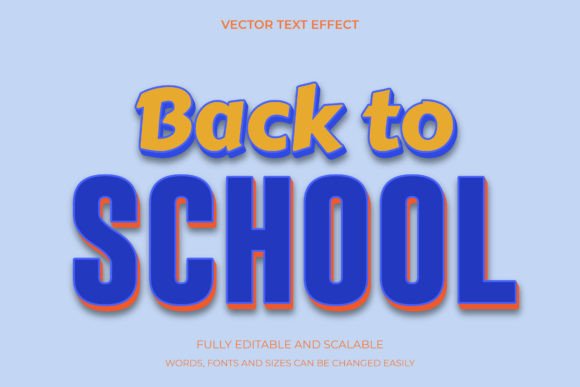 Text Effect Back to School 3d Font