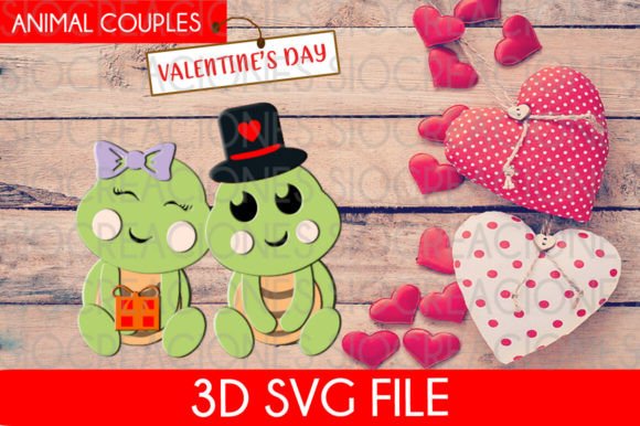 Turtles Couples, Valentine’s Day 3d Svg: A Creative Resource for Love and Craft