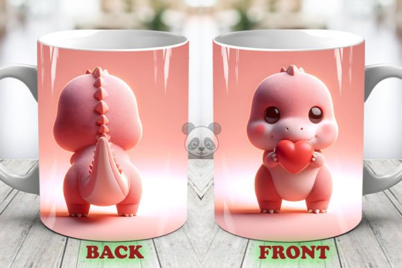 Valentine T-Rex 3D Mug Wrap Both Side: A Unique Way to Celebrate Love