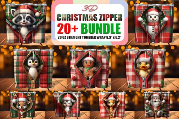 Zipper 3D Christmas Tumbler Wrap Bundle: A Creative Solution for Holiday Enthusiasts